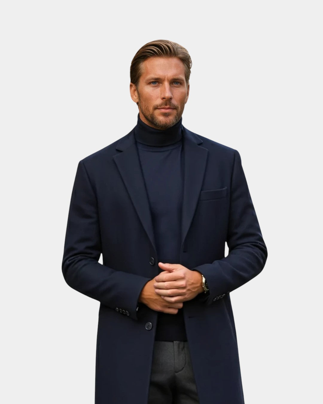 Wool Blend Formal Overcoat